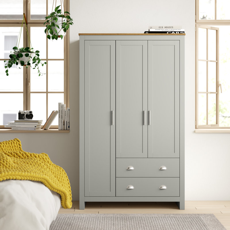 Zipcode Design Loretta 3 Door Wardrobe & Reviews Wayfair.co.uk